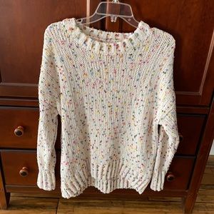 Seven cream with multi-color dots sweater.